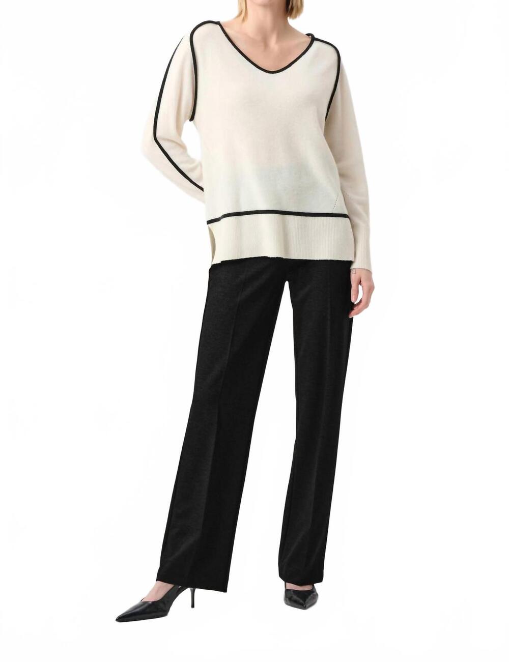 NEW JOSEPH RIBKOFF heavy knit wide leg pull-on pants in black